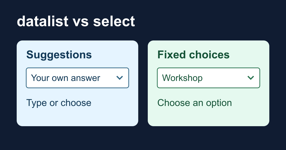 HTML datalist vs select: suggestions are not validation