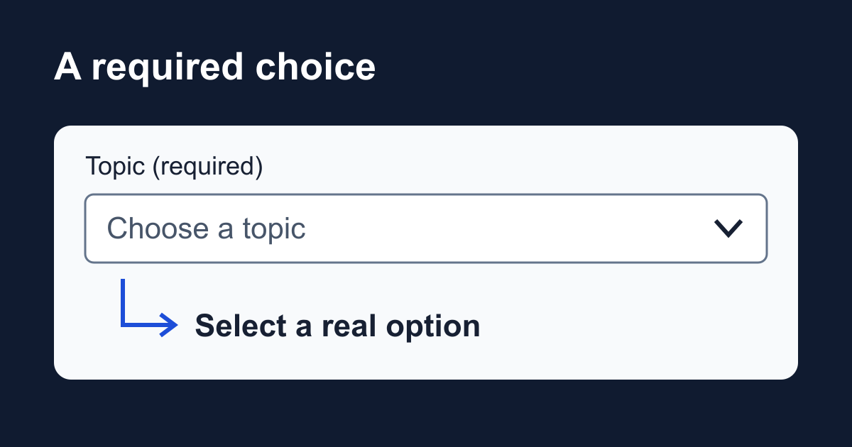 HTML select placeholder: make required choices work